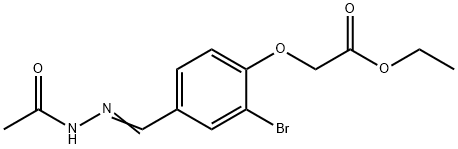 ethyl {4-[(E)-(2-acetylhydrazinylidene)methyl]-2-bromophenoxy}acetate Structural