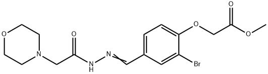 methyl (2-bromo-4-{(E)-[2-(morpholin-4-ylacetyl)hydrazinylidene]methyl}phenoxy)acetate Structural