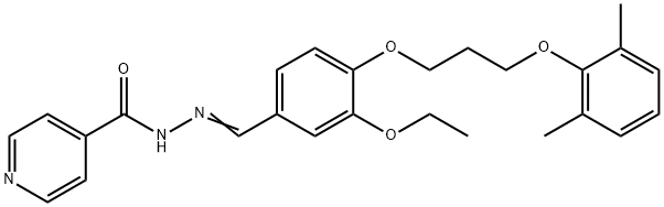 N'-[(E)-{4-[3-(2,6-dimethylphenoxy)propoxy]-3-ethoxyphenyl}methylidene]pyridine-4-carbohydrazide Structural