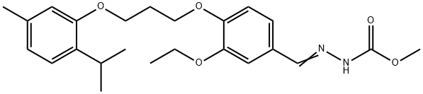 methyl (2E)-2-(3-ethoxy-4-{3-[5-methyl-2-(propan-2-yl)phenoxy]propoxy}benzylidene)hydrazinecarboxylate Structural