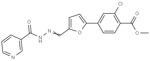 methyl 2-chloro-4-(5-{(E)-[2-(pyridin-3-ylcarbonyl)hydrazinylidene]methyl}furan-2-yl)benzoate Structural