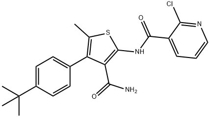 N-[4-(4-tert-butylphenyl)-3-carbamoyl-5-methylthiophen-2-yl]-2-chloropyridine-3-carboxamide Structural