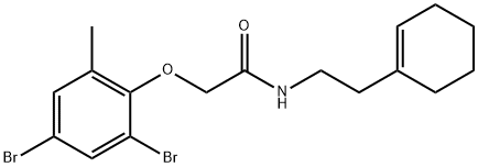 N-[2-(cyclohex-1-en-1-yl)ethyl]-2-(2,4-dibromo-6-methylphenoxy)acetamide Structural