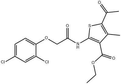 ethyl 5-acetyl-2-{[(2,4-dichlorophenoxy)acetyl]amino}-4-methylthiophene-3-carboxylate Structural
