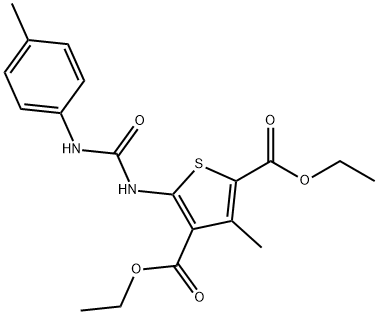diethyl 3-methyl-5-[(4-toluidinocarbonyl)amino]-2,4-thiophenedicarboxylate Structural