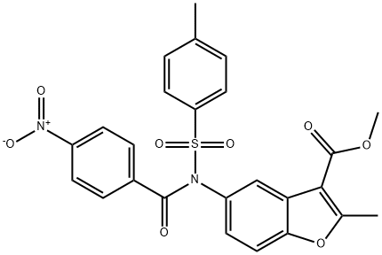 methyl 2-methyl-5-(4-nitro-N-tosylbenzamido)benzofuran-3-carboxylate Structural