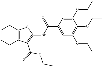 ethyl 2-(3,4,5-triethoxybenzamido)-4,5,6,7-tetrahydrobenzo[b]thiophene-3-carboxylate Structural