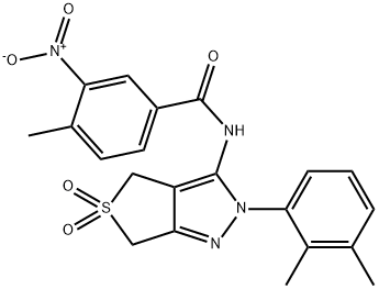 N-(2-(2,3-dimethylphenyl)-5,5-dioxido-2,6-dihydro-4H-thieno[3,4-c]pyrazol-3-yl)-4-methyl-3-nitrobenzamide Structural