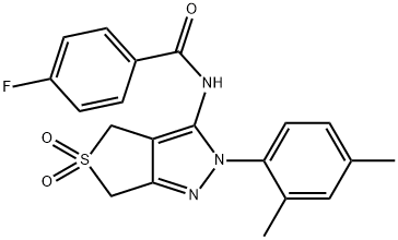 N-(2-(2,4-dimethylphenyl)-5,5-dioxido-2,6-dihydro-4H-thieno[3,4-c]pyrazol-3-yl)-4-fluorobenzamide Structural