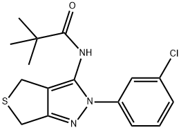 N-(2-(3-chlorophenyl)-2,6-dihydro-4H-thieno[3,4-c]pyrazol-3-yl)pivalamide Structural