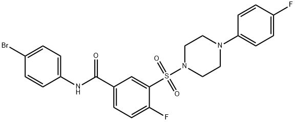 N-(4-bromophenyl)-4-fluoro-3-((4-(4-fluorophenyl)piperazin-1-yl)sulfonyl)benzamide Structural