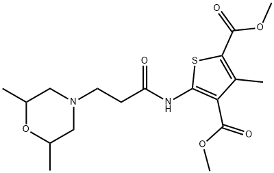 dimethyl 5-(3-(2,6-dimethylmorpholino)propanamido)-3-methylthiophene-2,4-dicarboxylate Structural