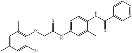 N-(4-{[(2-bromo-4,6-dimethylphenoxy)acetyl]amino}-2-methylphenyl)benzamide Structural