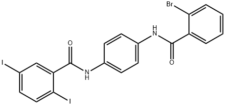 N-(4-{[(2-bromophenyl)carbonyl]amino}phenyl)-2,5-diiodobenzamide Structural