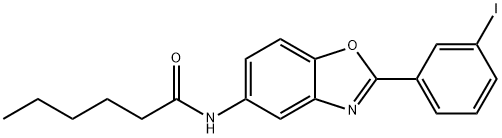 N-[2-(3-iodophenyl)-1,3-benzoxazol-5-yl]hexanamide Structural