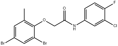 N-(3-chloro-4-fluorophenyl)-2-(2,4-dibromo-6-methylphenoxy)acetamide Structural