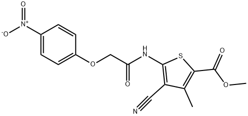 methyl 4-cyano-3-methyl-5-{[(4-nitrophenoxy)acetyl]amino}thiophene-2-carboxylate Structural