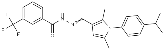 N'-[(E)-{2,5-dimethyl-1-[4-(propan-2-yl)phenyl]-1H-pyrrol-3-yl}methylidene]-3-(trifluoromethyl)benzohydrazide Structural