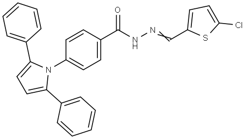 N'-[(E)-(5-chlorothiophen-2-yl)methylidene]-4-(2,5-diphenyl-1H-pyrrol-1-yl)benzohydrazide Structural