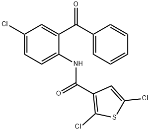N-(2-benzoyl-4-chlorophenyl)-2,5-dichlorothiophene-3-carboxamide Structural
