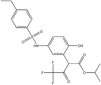 isopropyl 2-(5-((4-ethylphenyl)sulfonamido)-2-hydroxyphenyl)-4,4,4-trifluoro-3-oxobutanoate Structural