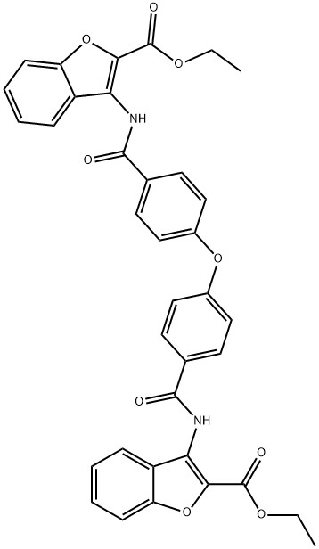 diethyl 3,3-((4,4-oxybis(benzoyl))bis(azanediyl))bis(benzofuran-2-carboxylate) Structural