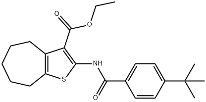 ethyl 2-(4-(tert-butyl)benzamido)-5,6,7,8-tetrahydro-4H-cyclohepta[b]thiophene-3-carboxylate Structural