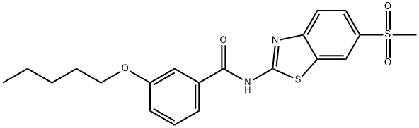 N-(6-(methylsulfonyl)benzo[d]thiazol-2-yl)-3-(pentyloxy)benzamide Structural