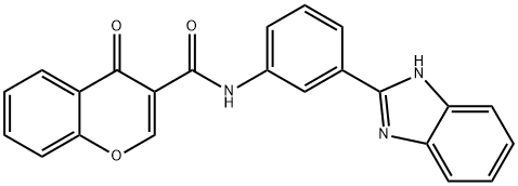 N-(3-(1H-benzo[d]imidazol-2-yl)phenyl)-4-oxo-4H-chromene-3-carboxamide Structural