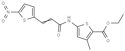 ethyl (E)-3-methyl-5-(3-(5-nitrothiophen-2-yl)acrylamido)thiophene-2-carboxylate Structural