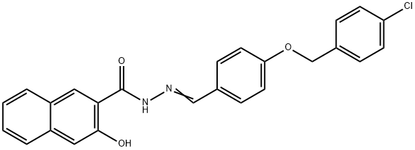 N'-[(E)-{4-[(4-chlorobenzyl)oxy]phenyl}methylidene]-3-hydroxynaphthalene-2-carbohydrazide Structural