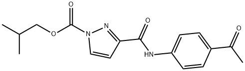 isobutyl 3-[(4-acetylanilino)carbonyl]-1H-pyrazole-1-carboxylate Structural