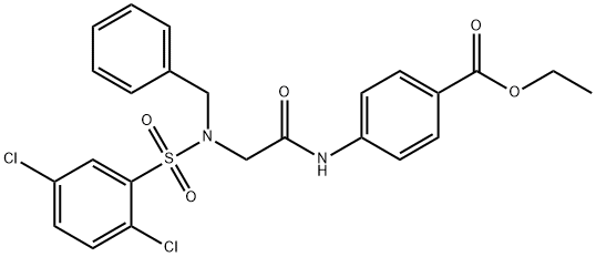ethyl 4-({N-benzyl-N-[(2,5-dichlorophenyl)sulfonyl]glycyl}amino)benzoate Structural