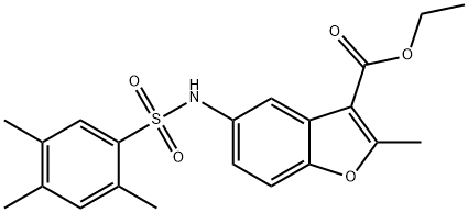 ethyl 2-methyl-5-((2,4,5-trimethylphenyl)sulfonamido)benzofuran-3-carboxylate Structural