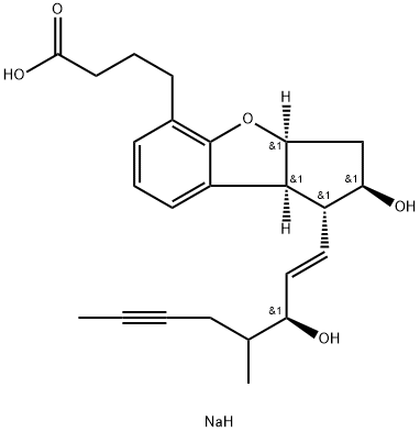 sodium:4-[(1R,2R,3aS,8bS)-2-hydroxy-1-[(E,3S)-3-hydroxy-4-methyloct-1-en-6-ynyl]-2,3,3a,8b-tetrahydro-1H-cyclopenta[b][1]benzofuran-5-yl]butanoate Structural