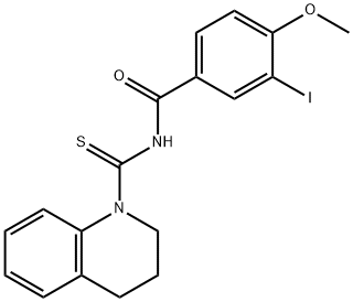 N-(3,4-dihydro-1(2H)-quinolinylcarbonothioyl)-3-iodo-4-methoxybenzamide Structural