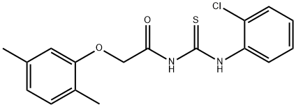 N-{[(2-chlorophenyl)amino]carbonothioyl}-2-(2,5-dimethylphenoxy)acetamide Structural
