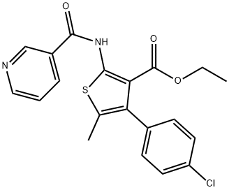 ethyl 4-(4-chlorophenyl)-5-methyl-2-(nicotinamido)thiophene-3-carboxylate Structural