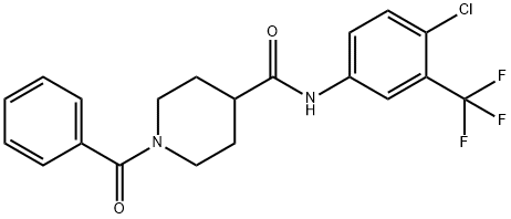 N-[4-chloro-3-(trifluoromethyl)phenyl]-1-(phenylcarbonyl)piperidine-4-carboxamide Structural