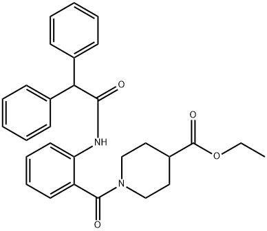 ethyl 1-({2-[(diphenylacetyl)amino]phenyl}carbonyl)piperidine-4-carboxylate Structural