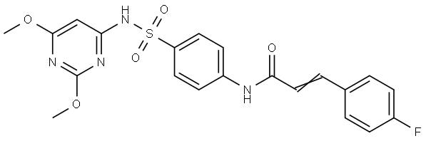 N-(4-{[(2,6-dimethoxy-4-pyrimidinyl)amino]sulfonyl}phenyl)-3-(4-fluorophenyl)acrylamide Structural
