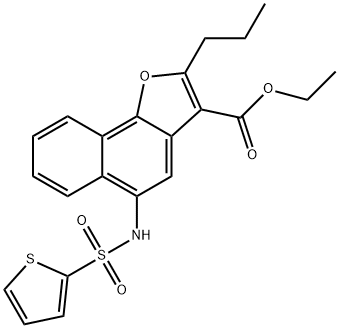 ethyl 2-propyl-5-(thiophene-2-sulfonamido)naphtho[1,2-b]furan-3-carboxylate Structural