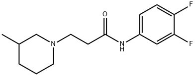 N-(3,4-difluorophenyl)-3-(3-methyl-1-piperidinyl)propanamide Structural