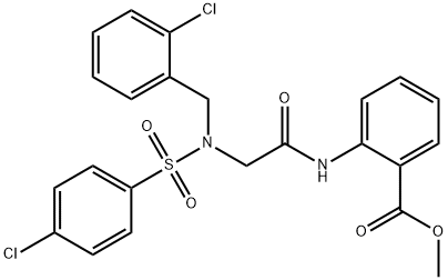 methyl 2-({N-(2-chlorobenzyl)-N-[(4-chlorophenyl)sulfonyl]glycyl}amino)benzoate Structural