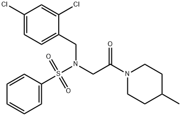 N-(2,4-dichlorobenzyl)-N-[2-(4-methylpiperidin-1-yl)-2-oxoethyl]benzenesulfonamide Structural