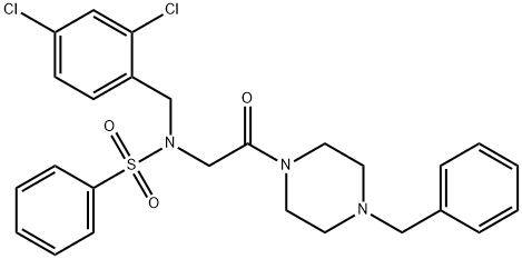 N-[2-(4-benzylpiperazin-1-yl)-2-oxoethyl]-N-(2,4-dichlorobenzyl)benzenesulfonamide Structural