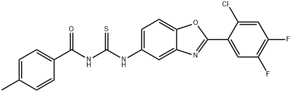 N-{[2-(2-chloro-4,5-difluorophenyl)-1,3-benzoxazol-5-yl]carbamothioyl}-4-methylbenzamide Structural