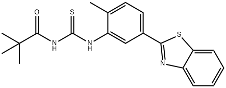 N-{[5-(1,3-benzothiazol-2-yl)-2-methylphenyl]carbamothioyl}-2,2-dimethylpropanamide Structural