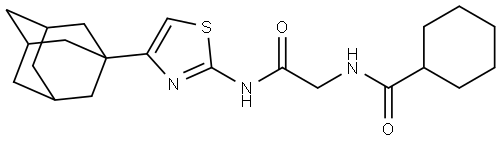 N-(2-((4-((3r,5r,7r)-adamantan-1-yl)thiazol-2-yl)amino)-2-oxoethyl)cyclohexanecarboxamide Structural