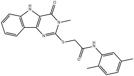 N-(2,5-dimethylphenyl)-2-((3-methyl-4-oxo-4,5-dihydro-3H-pyrimido[5,4-b]indol-2-yl)thio)acetamide Structural